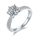 New Original 1.5 2 3ct Moissanite Rings White Gold Moissanite Engagement Ring for Valentine'S Day