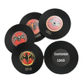 Customizable Blank Soft PVC/Rubber Coaster Vinyl Record Disk Coasters for Drinks - Tabletop Protection Prevents Furniture Damage