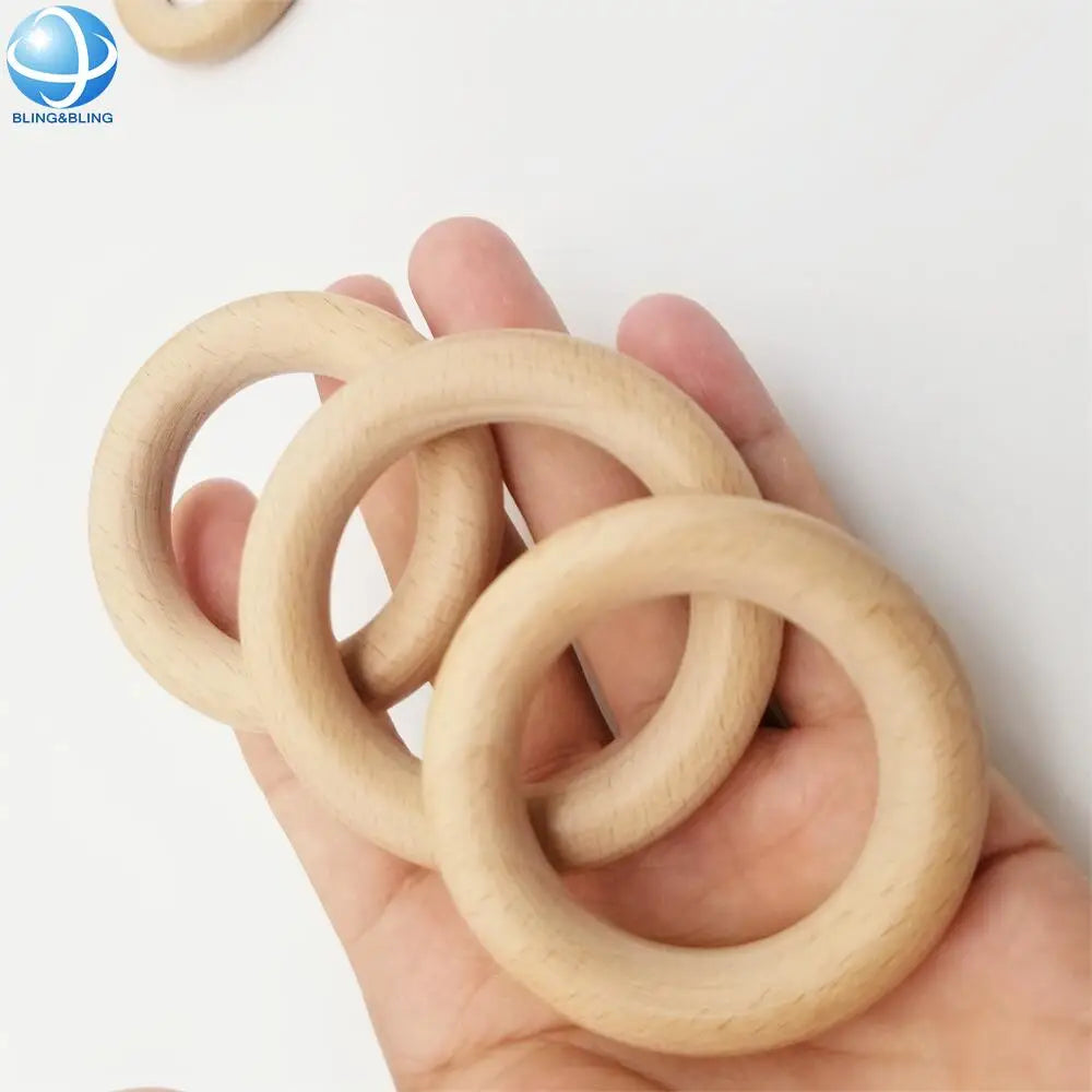 Handmade 12-100MM Wooden O Ring Bikini Connector Eco-Friendly Bikini Swimsuit Buckle Slider DIY Craft Accessory