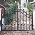Ornamental Hand Forged Main Gates Powder Coated Wrought Iron Driveway Entry