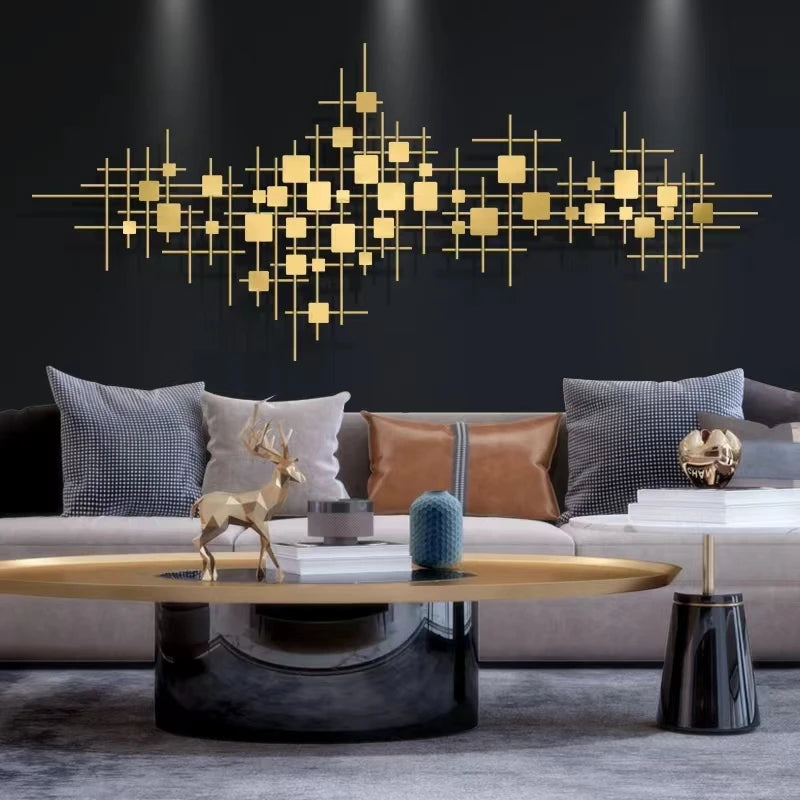 140X60CM Factory Price Contemporary Home Decorations Luxury Indoor Large Wall Decors Gold Metal for Living Room Dropshipping DDP
