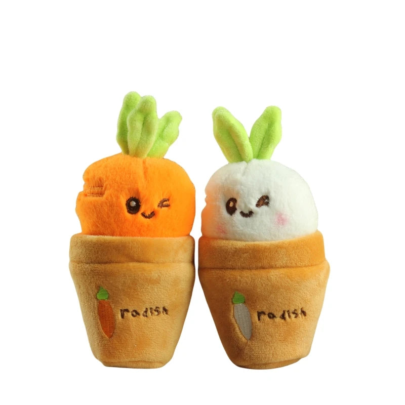 Cute Peluches Transformate Pulling Out Carrot Rabbit Bunny Plush Toys Keychain Funny Vegetables Plant Stuffed Animal Toy Bunnies