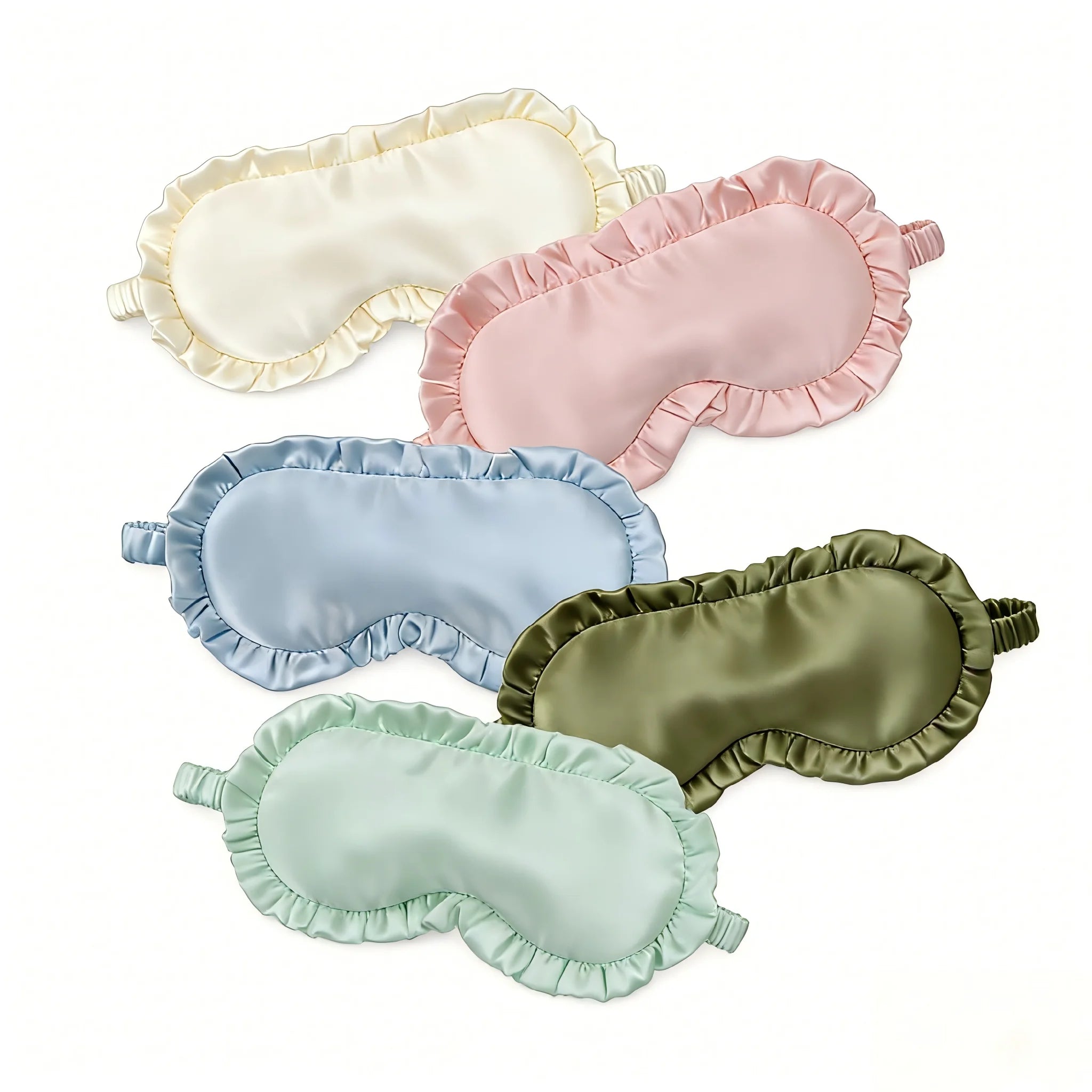 Wholesale Prices 19mm Mulberry Silk Eye Mask Double Sided Silk Eye Mask Light Blackout Sleep Mask With Lace Ruffles Flower