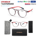 Luxury Fashion TR90 Round Clear Frames Bluelight Blocker Anti Blue Light Blocking Glasses Eyeglasses With Package Case
