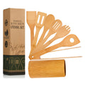 Hot Sale Eco Friendly Custom logo 8 Pieces Kitchen Cooking Utensils Bamboo Spatula Set With Gift Box