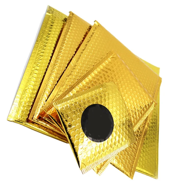 Wholesale Holographic Bubble Mailer Waterproof Metallic Foil Padded Envelope Courier Clothing Mailing Bags