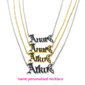Crown butterfly Pendant Stainless Steel Letter Necklace Initial Gold butterfly Custom Name Plate Necklace Personalised Jewelry