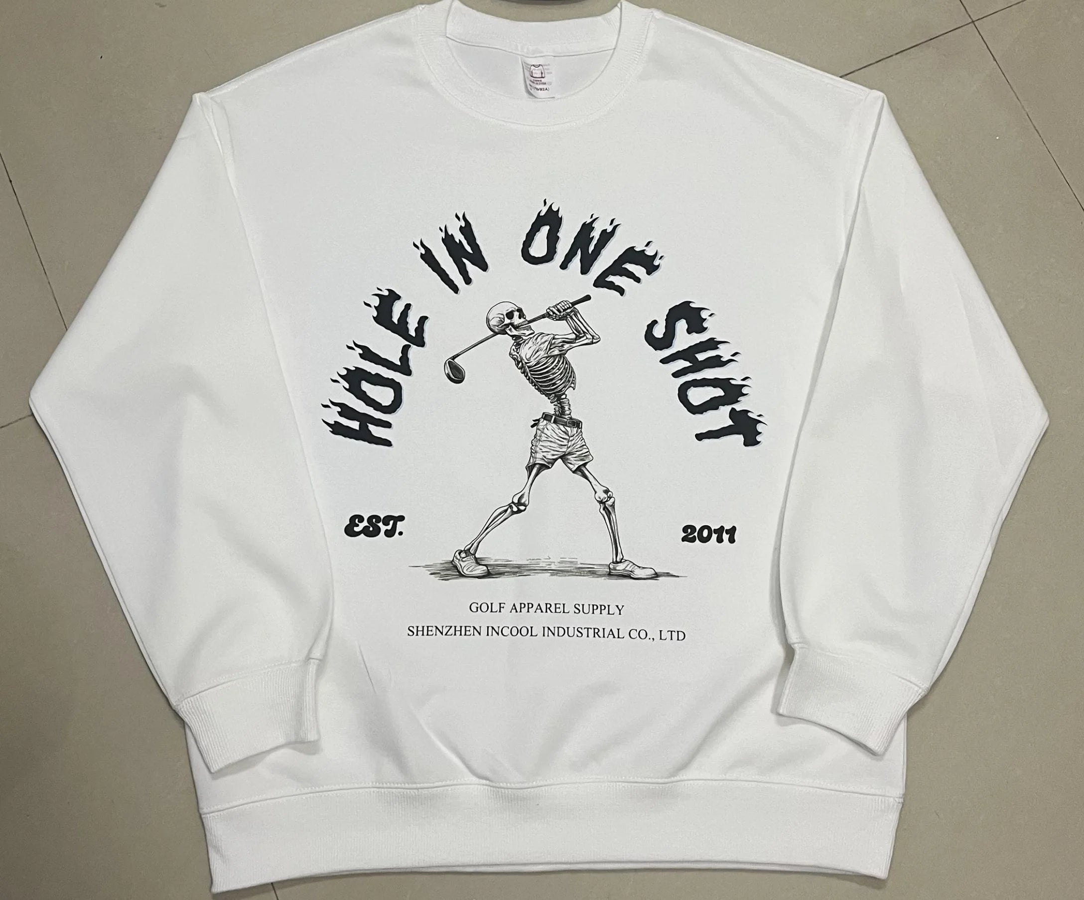 Top High Street Fashion Golf Brand Solid Letter Regular Fit Crew Neck Fleece Sweater Anti-Wrinkle Anti-Pilling Cut Design Winter