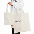 OEM Eco-Friendly Organic Calico Cotton Canvas Tote Bag Custom Logo Printed Recycled Reusable Rope Handle for Grocery Shopping