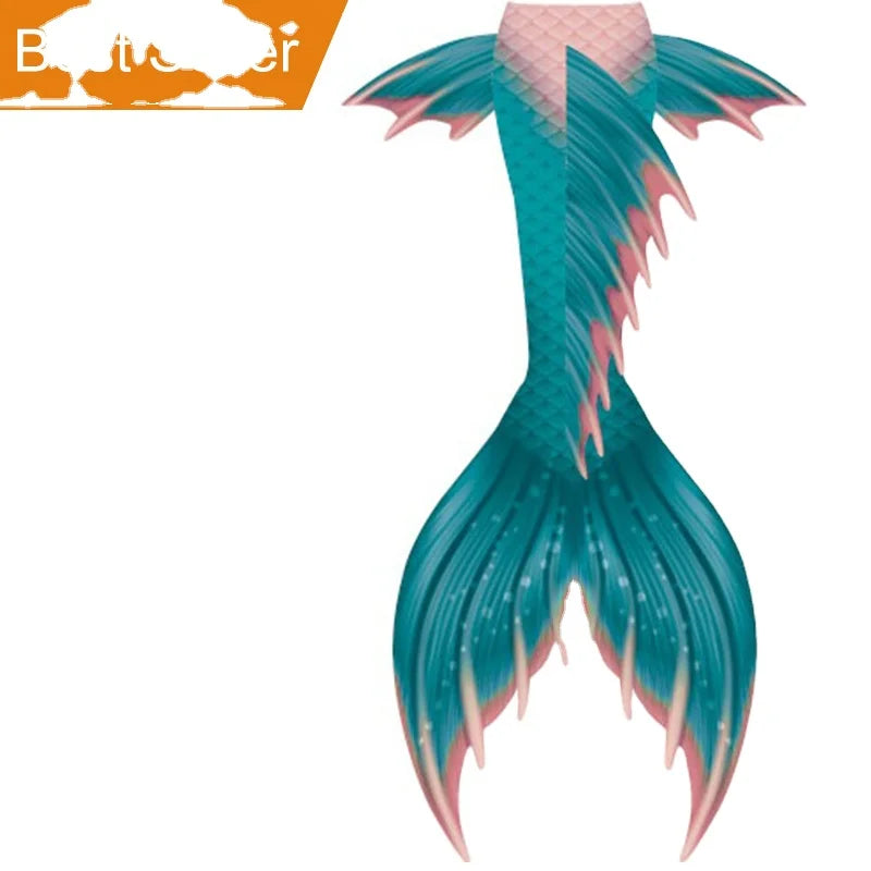 New Style Unisex Mermaid Tail Maxi Dress 2 Piece Set Bikini Top Bra High Quality Waterproof Quick Dry Print Pattern Plus Size