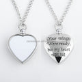 Sublimation Necklace Heart Necklace Hip Hop Jewelry Sublimation Urn Necklace Blanks