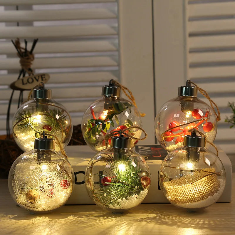 Kanlong 2024 Christmas Decoration Supplies Hanging Ball with LED Lights Christmas Ornaments for Holiday Decor