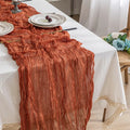 Rustic Cotton Gauze Cheesecloth Table Runner for Wedding Banquet Events Home Decoration