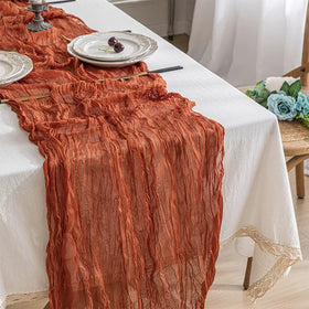 Rustic Cotton Gauze Cheesecloth Table Runner for Wedding Banquet Events Home Decoration