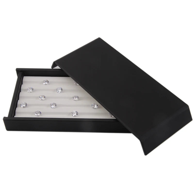 Luxury PU Leather Jewelry Display Tray Diamond-Embellished Display Box for Loose Gem Stones