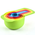 Kitchen 6pcs  Plastic Measuring Cups and Spoons Set Baking Colorful Measuring Spoon Set