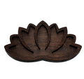Custom Lotus Plate Wood  Flowers Tumbled Stones Crystal Tray Wooden for Crystal