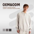 Custom Print Men's Old Money Style Winter Sweater High-Density Thick Knitwear with Small Lapel Loose Shirt Collar Knitted Weave