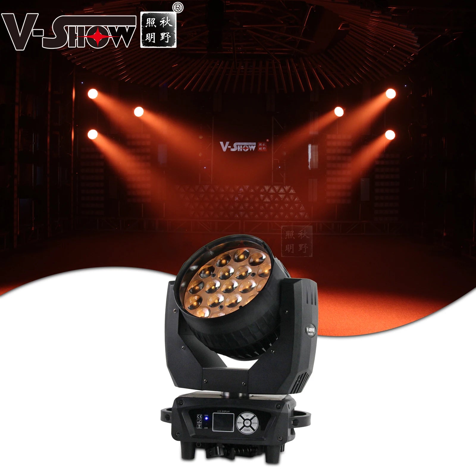 VSHOW Aura1915 MAC Aura With Folding Clamp 19x15w Rgbw  Zoom Led Wash Moving Head Light Beam