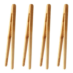 Professional Manufacturer's Mini Bamboo Food Tongs Eco-Friendly Hand Kitchen Toast Serving Utensils Home Cooking Tool Set