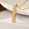 Islamic Pendant Stainless Steel Necklace Muslim Eid Gift Ramadan Gift Arabic 3D Bar Necklace Islamic Jewelry