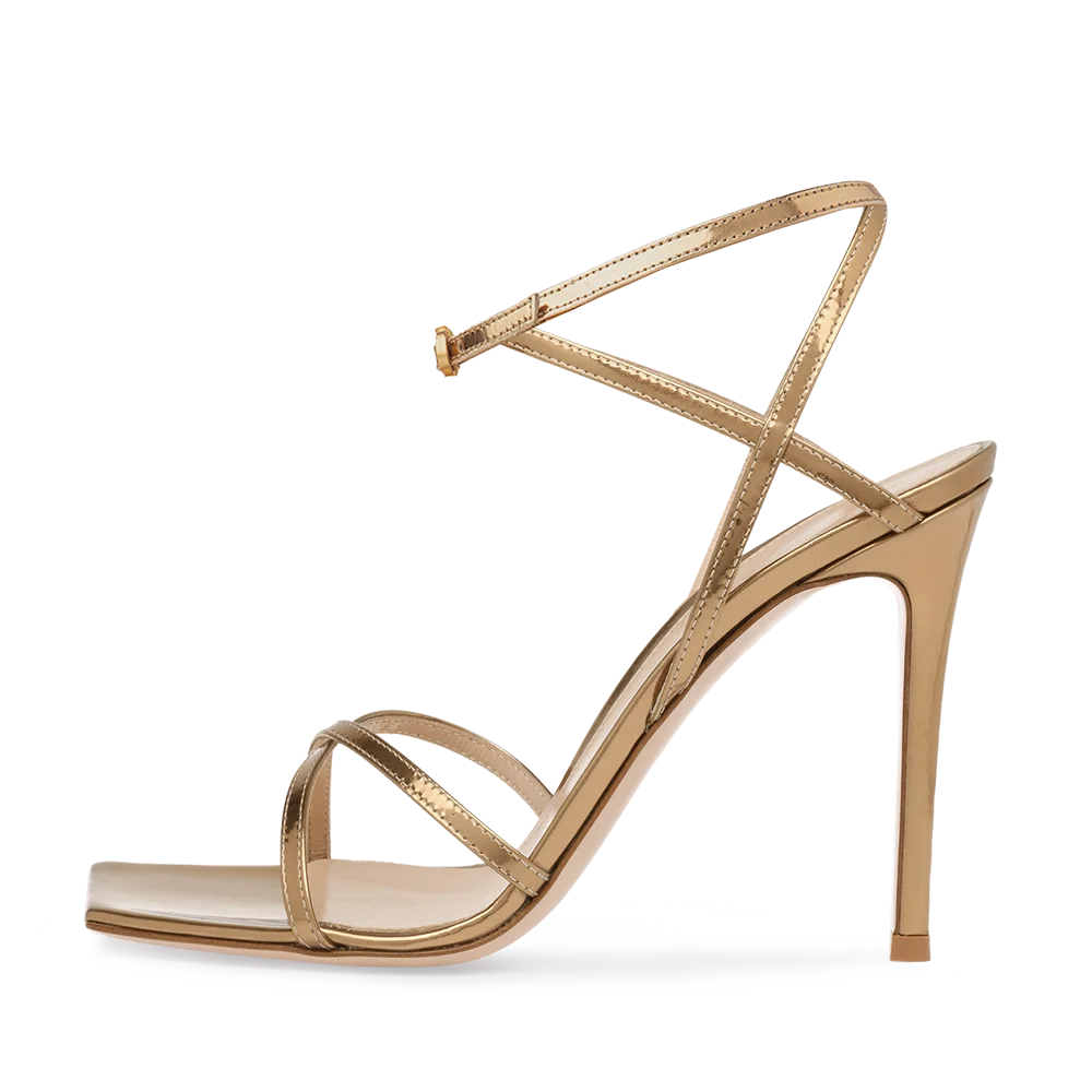 Beautiful Women Heeled Sandals Trendy Square Toe Heels Crisscross Strap Large Size Party Summer Female Shoes