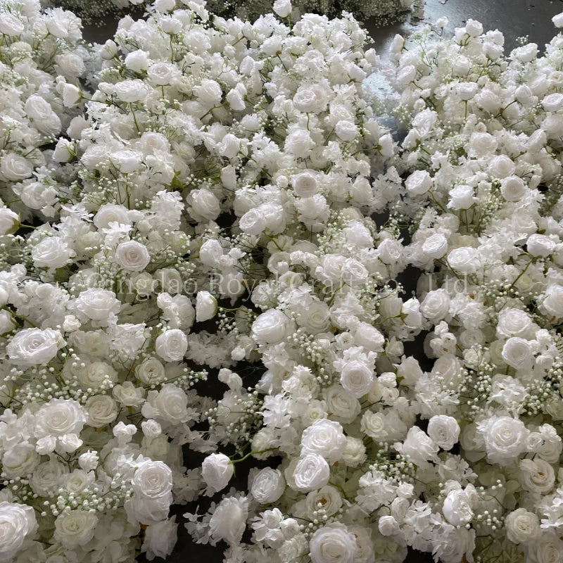 Wholesale Artificial Flower Runner for Wedding Decor Wedding Table Flower Runner Flower Table Runner for Wedding Decor