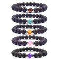 Wholesale Fashion Jewelry Amber Healing Stones and Crystals tiger Eye lava Rock Bead Natural Stone Bracelets