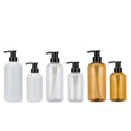High Quality Custom 500ml Transparent Round Shoulder PET Plastic Free Sample Green Orange Grey Lotion Dispenser Shampoo Bottle