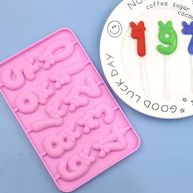 Saffron Silicone Lollipop Mold for Making Happy Birthday Candy Oven Safe Baking Mold OEM/ODM Welcome