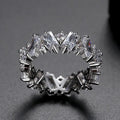 Geometric Zirconia Jewelry Ring for Women Fashion Coloured rainbow Zirconia Brass Ring