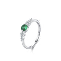 Exquisite S925 Sterling Silver Ring for Women with Green Zircon Fine Jewelry for Luxury Weddings Parties Anniversaries MegaBDM