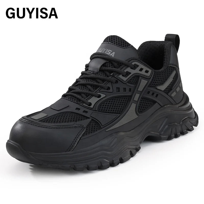 GUYISA  Quick Delivery CE Certified Anti-puncture Material Steel Toe Shoes Smash-proof Puncture-proof Worker's Safety Shoes