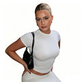 2026 Summer Women Custom Logo Plain T-shirt Summer Baby Tee Tops T-Shirts Sexy Slim Blank Shirt for Women