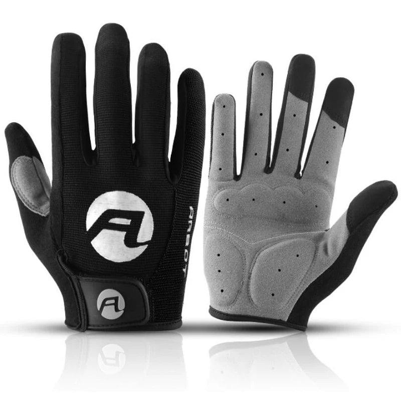 Winter MTB Cycling Gloves with Full-Finger Touchscreen Shock Resistant Durable SBR Palm Protection Leather Polyester Material