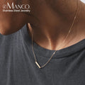 EManco Custom Nameplate Minimalist Engravable Necklace for Women Chain Stainless Steel Necklaces Trendy Accecory