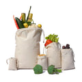 Eco Books Grocery Fruits Vegetables Reusable 100% Organic Cotton Double Drawstring Natural Fine Cloth Bag