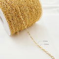 Brass INS Style 18k Gold Plated Chain Jewelry Wholesale Embossing Chain Make Chain for Mens Cross Necklace