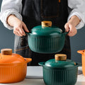 Factory Direct Sales Ceramic Casserole Open Flame Large Capacity High Temperature Resistant Health Soup Ceramic Casserole