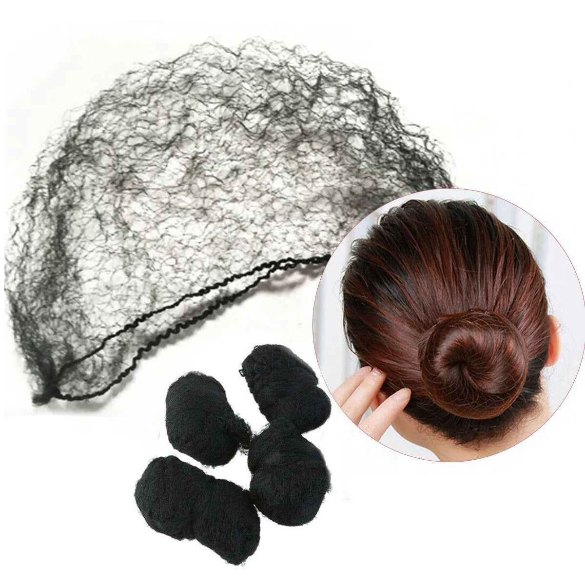 1PCS Invisible Black Hair Nets Elastic Edge Mesh Hairnet Stretch Hairnet Cover