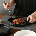 Modern Stone Texture Matte Ceramic Dinner Plates Porcelain Tableware for Restaurant and Hotel MegaBDM