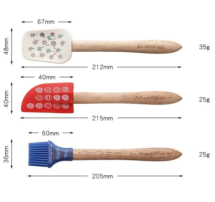 Top Seller Non-stick Personalized Heat-Resistant Food Grade Baking Cream Spatula Set for Cooking Baking and Mixing