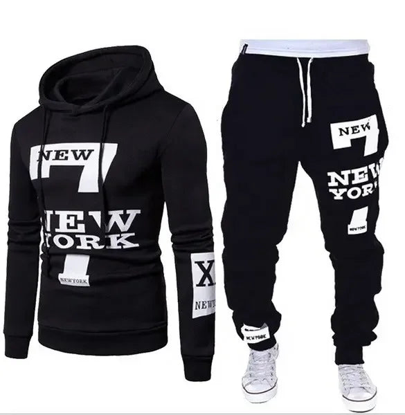 2023 Plus Size Men's Sportswear Track Suit Hooded Pullover Knitted Fabric Digital Printing Letter Pattern Spring Eco-Friendly