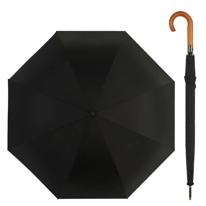Promotional Customized Golf Umbrellas 27 Inch Big Size Golf Straight Umbrella with Wooden Handle
