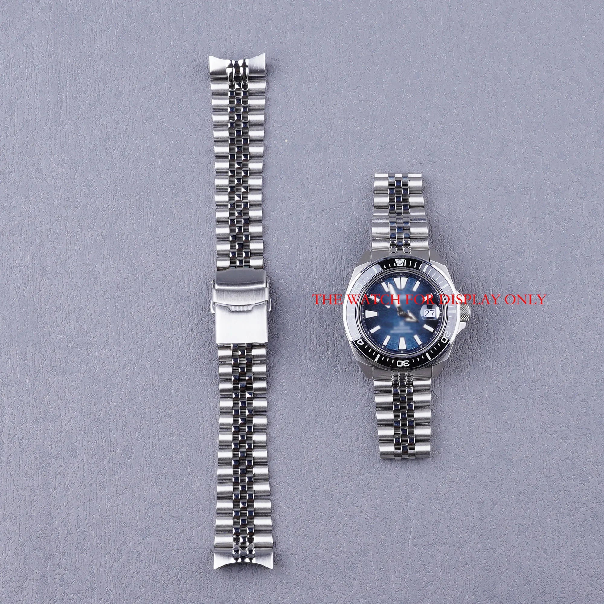 For Seiko Samurai SRPF79 SRPE33 SRPE35 SRPE37 22mm Solid Curved End Luxury Silver Jubilee Watch Band Bracelet Strap