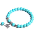 Fashion Natural Stone Stretch Bracelets Pendants Elephant Women Bracelet for Women Jewelry Making