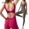 YK Jumpsuit One Piece Romper Yoga New Design Summer Women Casual Flare Leggings Ladies Workout Jumpsuit