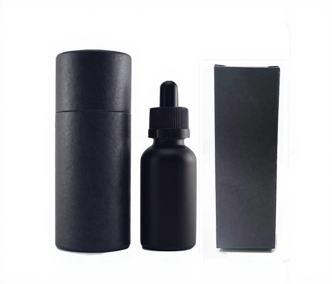 10ml 30ml 50ml 100ml 1oz Beard Essential Oil Bottle Glass Dropper Cosmetic Packaging Oil Paper Tube Guangdong Screen Printed