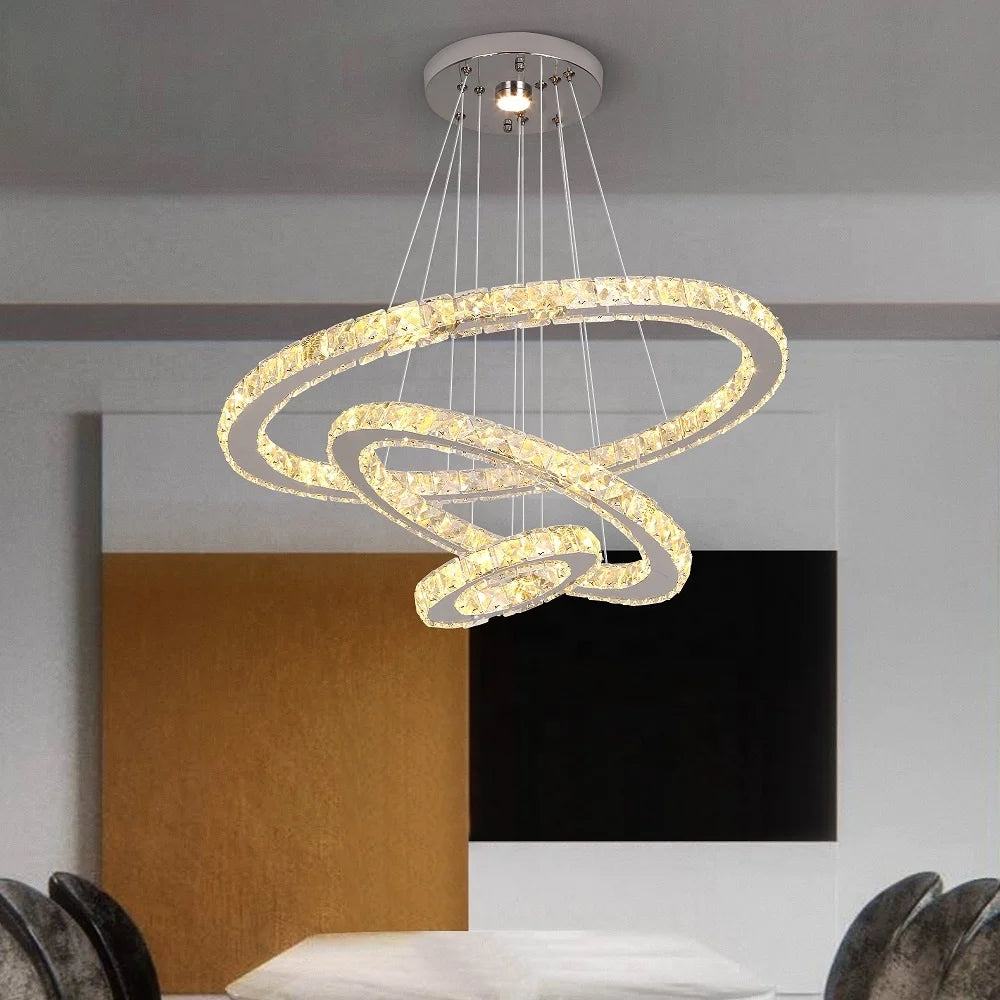 LED Ceiling Lights Crystal Design Style Kitchen Ceiling Light Fixtures Switch Stainless Steel Lighting
