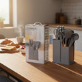 19pcs Silicone Kitchen Utensil Set with Storage Bucket Including Cutting Board Spatula Silica Gel Cook's Tools Accessory